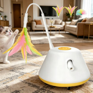 Juguete Interactivo Amarillo para Gatos: Pack Fiesta y Diversión